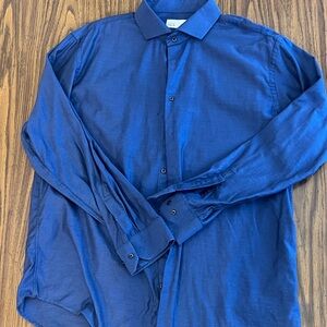 Elegant Blue Men's Dress Shirt